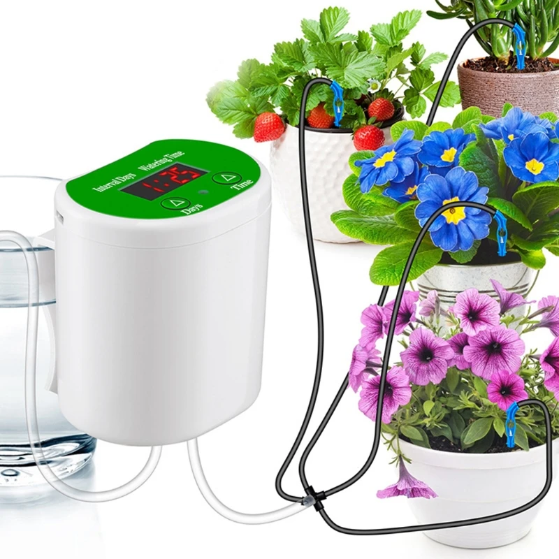 

2000MAH Plant Waterer Drip Irrigation System with Smart Timing Automatic Drip Irrigation for Indoor and Vacation Plant