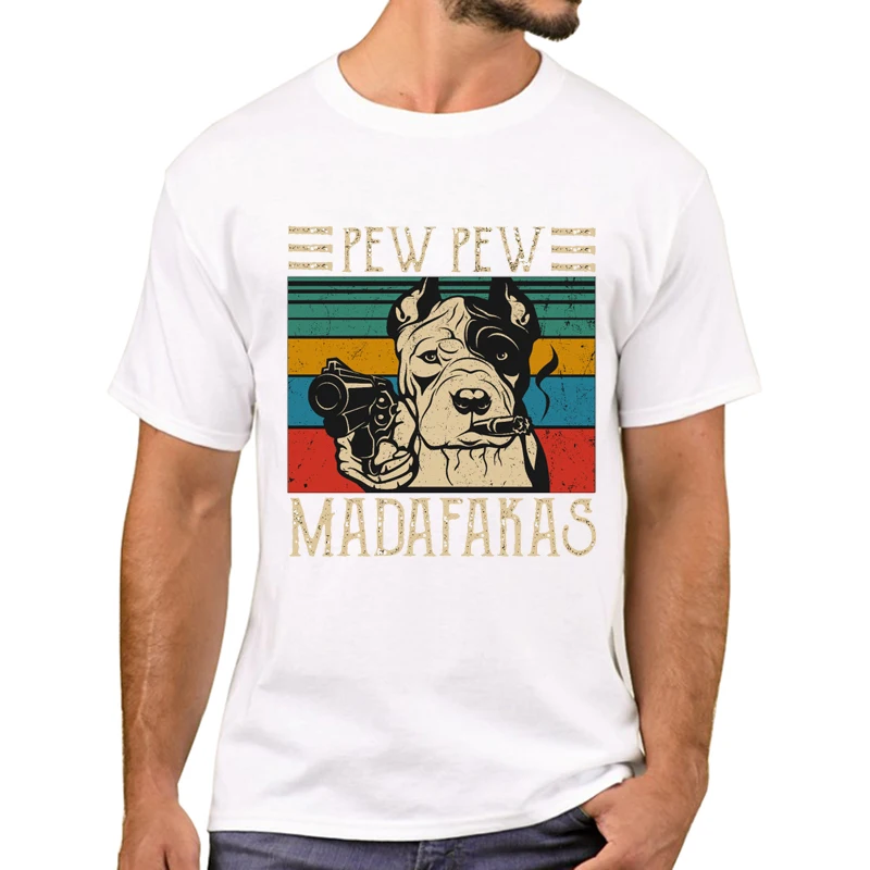 TEEHUB Lustige Pew Pew Madafakas Männer T-Shirt Hipster Vintage Deutsch Shepherd Pew Gedruckt T Shirts Kurzarm T-shirts Junge T – Detail 8