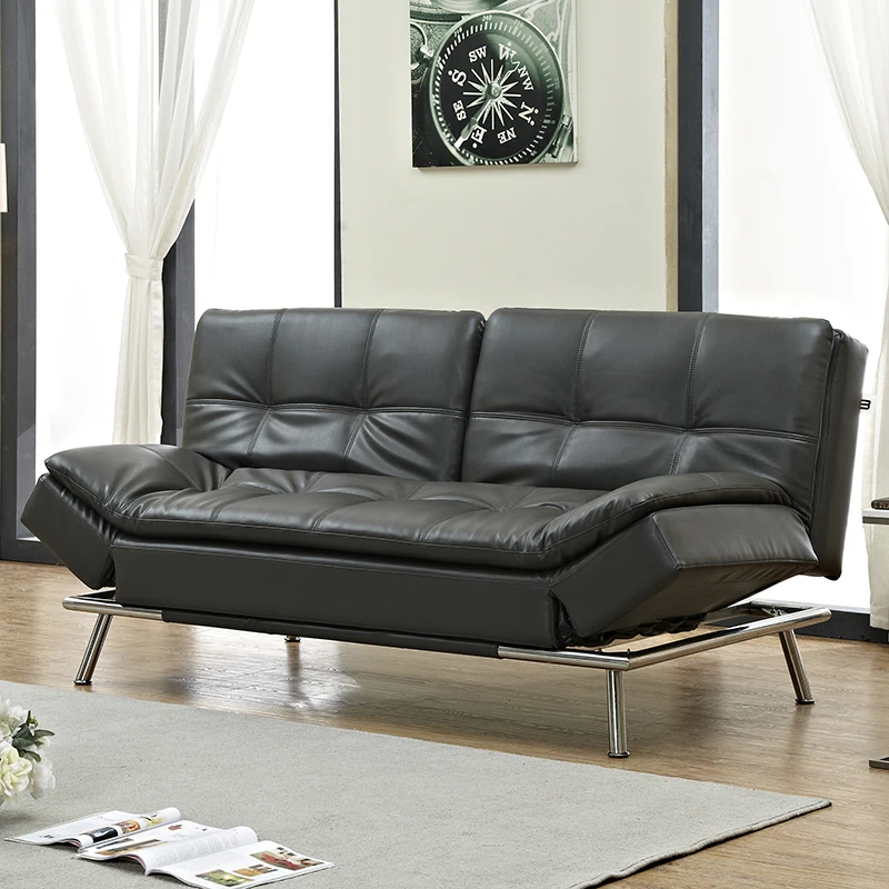 Кожаный артистический диван спинка складывается отдельно кровать|Диваны для