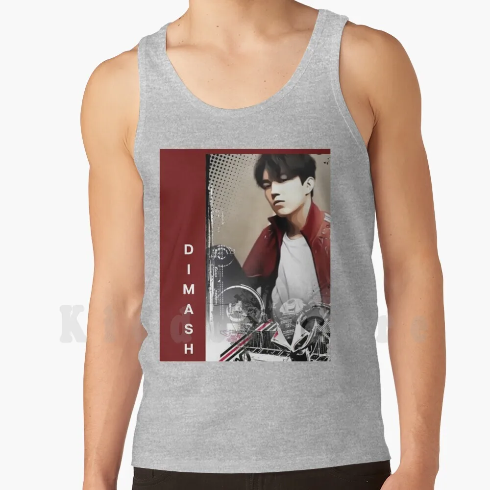 

Dimash Kudaibergen With A Motorcycle Theme tank tops vest 100% Cotton Dimash Music Drums Dombra 6 Octive Best Voice