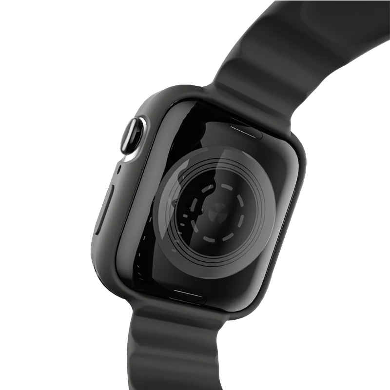 

Soft Silicone Case+Strap for Apple Watch Band 44mm/42mm/40mm/38mm wristband replacement bracelet for iwatch series6 SE 5 4 3 2