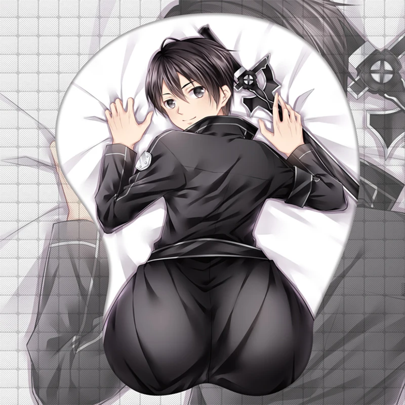 Игровой коврик для мыши Kirigaya Kazuto 3D мягкий гелевый с рисунком Кирито поддержкой