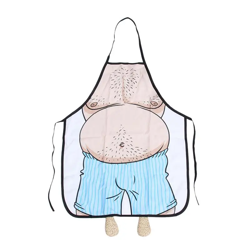 Новинка кухонный фартук для приготовления пищи с принтом мужского живота гриля