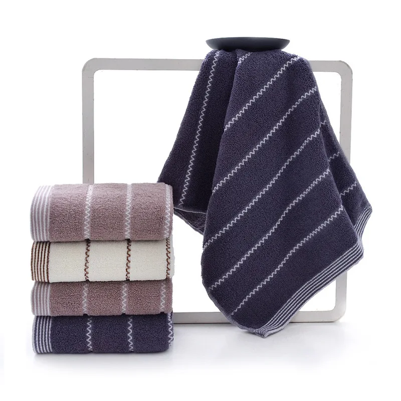

1pc Striped Towel 100% Cotton Face Hand Towel Microfiber Strong Absorption Bath Towel Quick Dry High Quality Head Wrap