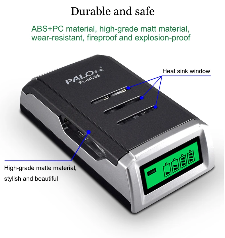 PALO C905W 4 слота ЖК-дисплей Умный интеллектуальный аккумулятор зарядное устройство для AA/AAA NiCd NiMh аккумуляторные батареи