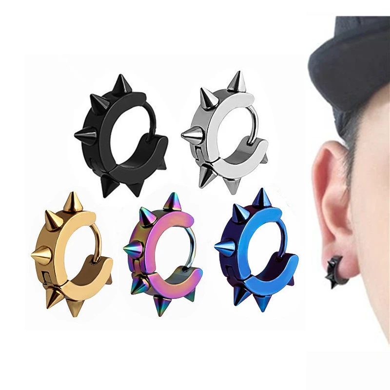 

New 2021 Men Woman Hiphop Earrings Piecring Fashion Rock Style Hypoallergenic Stainless Steel Ear Clip On Earring Body Jewelry