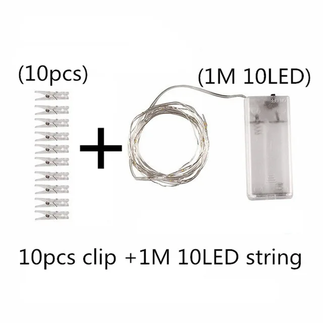 1m clip warm Рождественские украшения для дома, 1 м, 10 светодиодов, снежинка, батарейный светильник, гирлянда, елочные украшения, год, Navidad Natal - Color: 1m clip warm