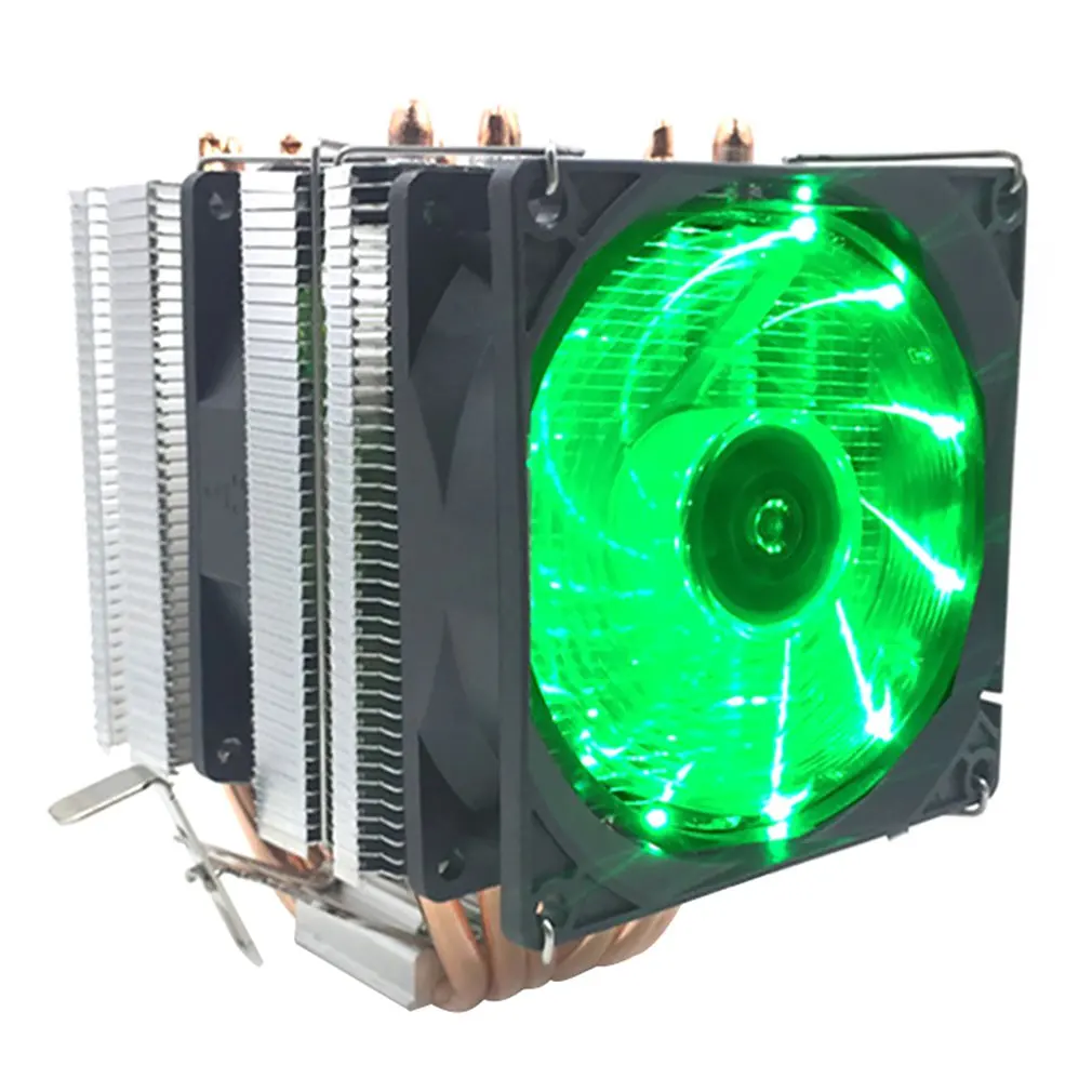6 тепловых труб процессор радиатор AVC Чистая медь 4 линии AMD 1155 1156 компьютер процессор кулер контроль температуры один двойной ветер