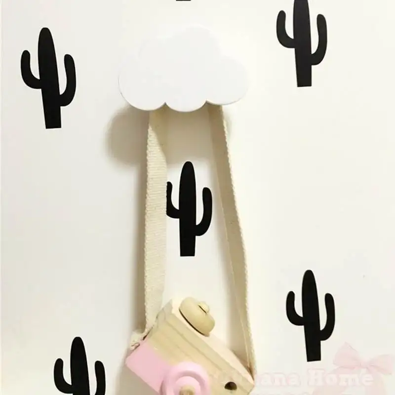 Милые облакообразные крючки деревянная вешалка для одежды Настенный декор