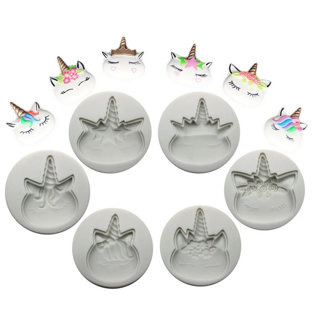 

Unicorn Cake Mold 3D Silicone Round Handmade Candy Gumpaste Mold DIY Unicorn Silicon Fondant Mold For Cake Cupcake Decoration