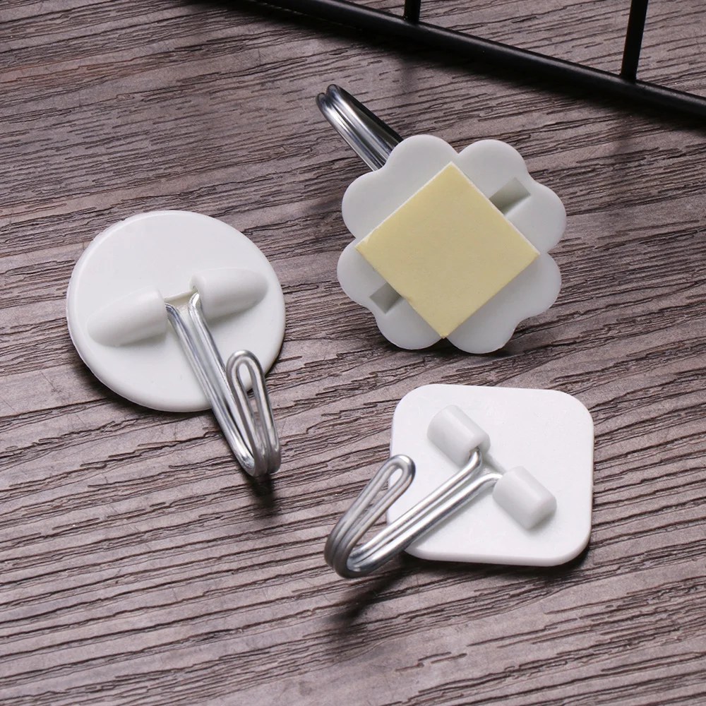 10 шт. удобные самоклеящиеся крючки для кухни и ванной полка шляп настенная липкая