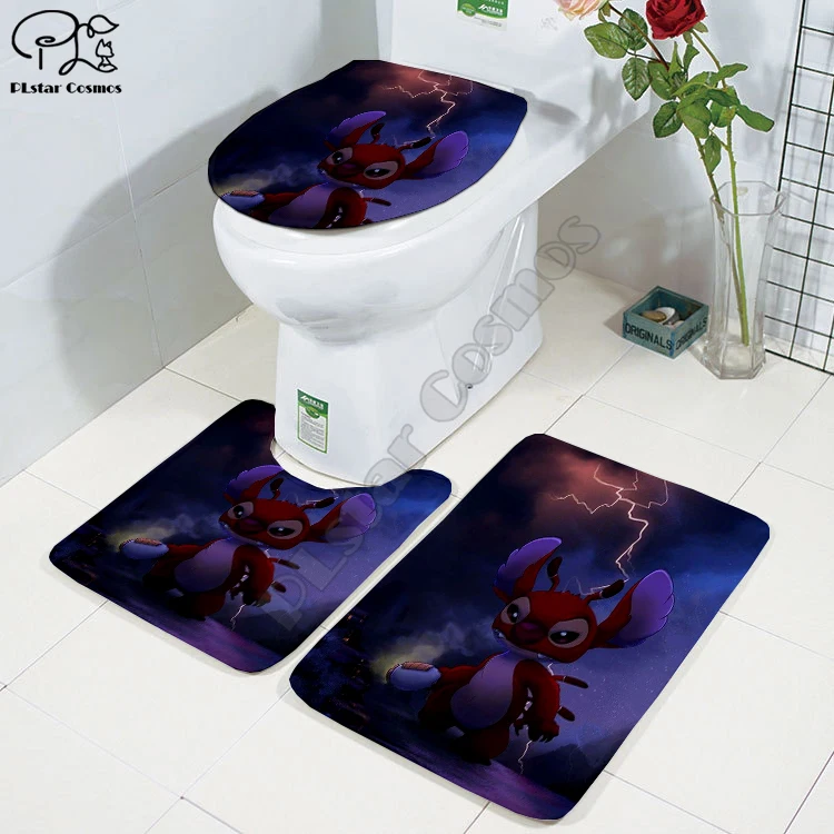 cartoon funny 3d printed bathroom pedestal rug lid toilet cover bath mat set drop shipping style 1 free global shipping