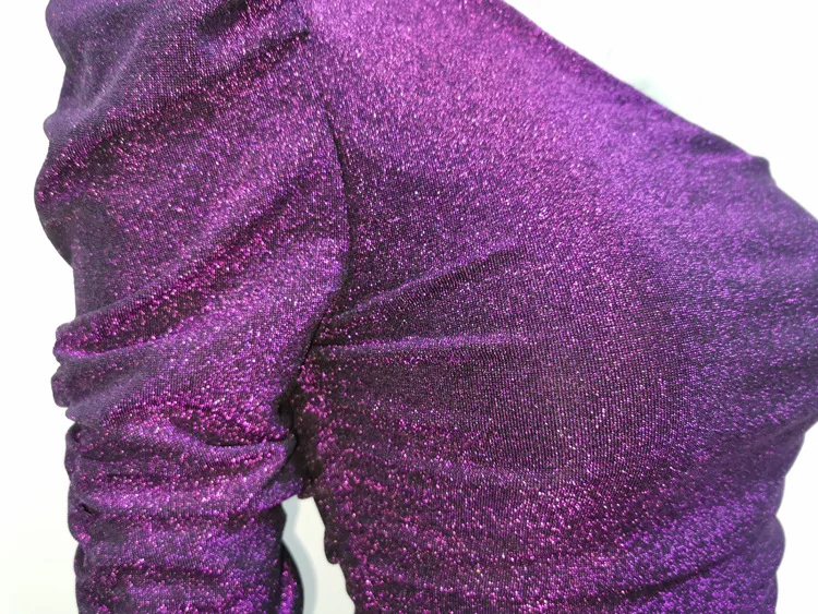 

Summer Bodycon Dress Women Party Dress Mini 2021 New Arrivals One Shoulder Purple Sequin Dress Celebrity Evening Club Dress