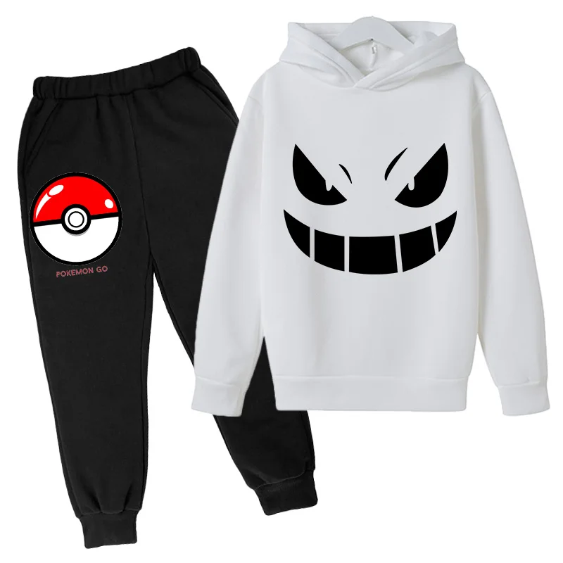 

2 PCs Suits Sweatshirt Teen Boys Autumn Hoodies For Children Clothing Sets Kawaii Girls Sweatshirts Long sleeve anime sportswear