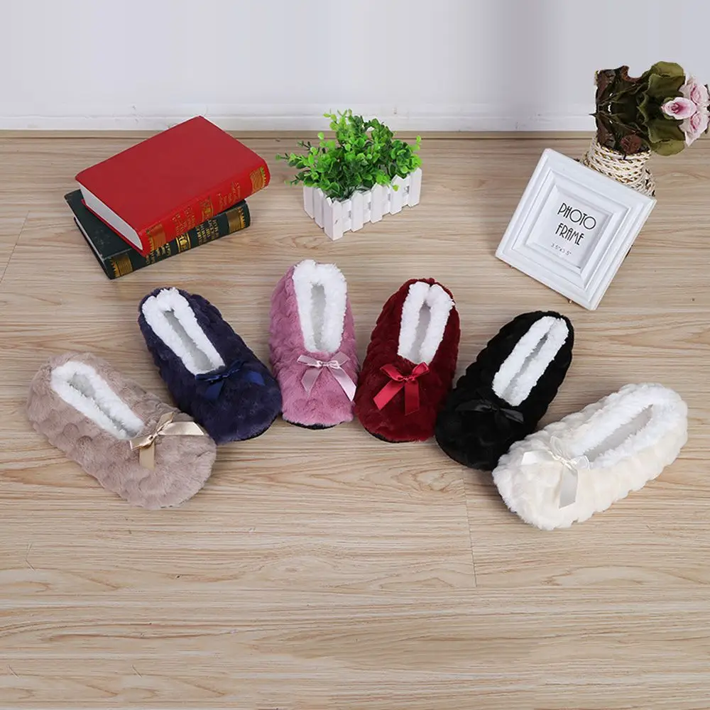 

1 Pair Women Warm Funny Slippers Socks Floor Shoes Non-slip Plush Slippers Thick Faux Fur Shoes Household Indoor Winter Fashion