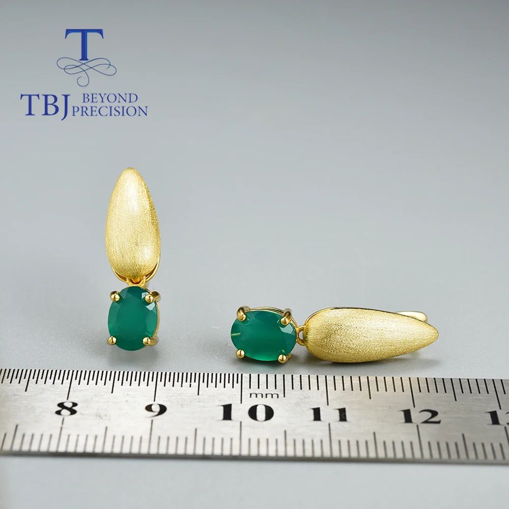 Женский комплект украшений TBJ ювелирные украшения из натурального зеленого