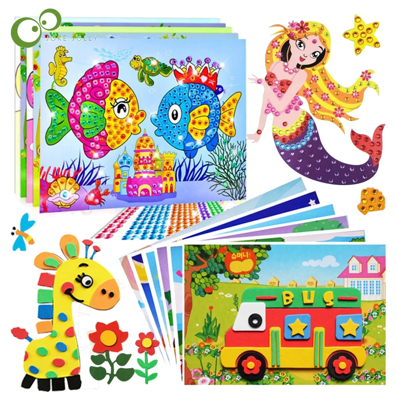 7 шт./детские наклейки живописи игрушки 3D из вспененного этилвинилацетата сделай