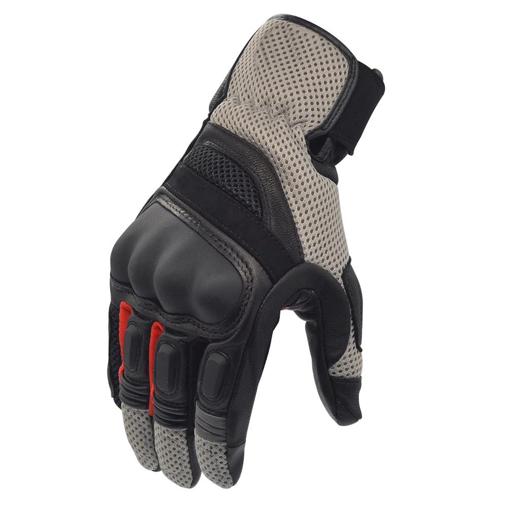 

Leather Gloves Men Motorbike Guantes Moto Street MTB DH Mountain Bike Motorcycle Black Grey Luvas For Adult