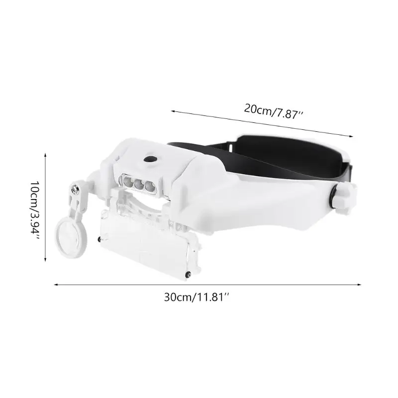 

Headband Magnifier Loupe Led Head Mount Magnifying Glass Repair Tool 1.5x 2x 8x 896B