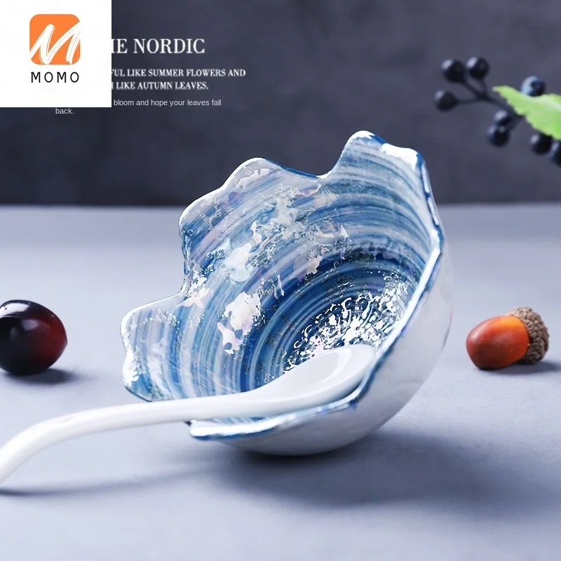 

Ceramic Side Dish Bowl Snack Dish Seasoning Dish Delicacies Sauce Dish Creative Antipasuto Bowl Flower Shape Sauce Dish