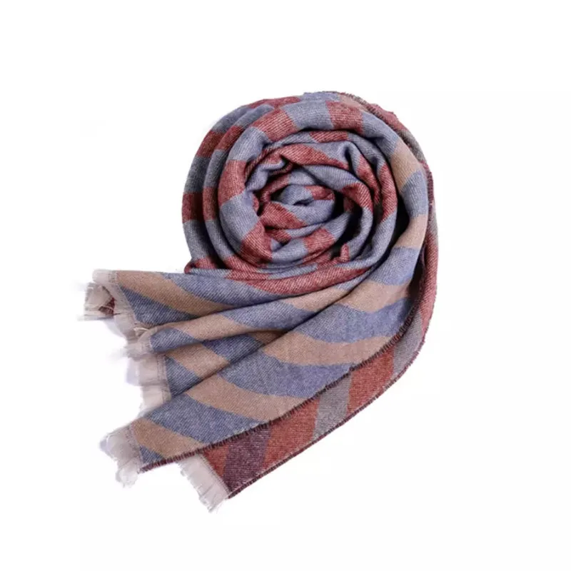 

2019 Fashion Women Winter Autumn scarf Knit oversize blanket tartan Striped Female Bandana Soft scarf shawl 200x65 wraps Mujer