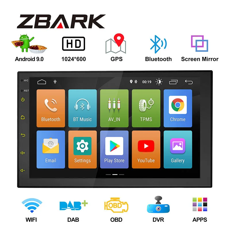 2 Гб ОЗУ Универсальный Android 9 0 двойной Din 7 дюймов четырехъядерный GPS навигатор