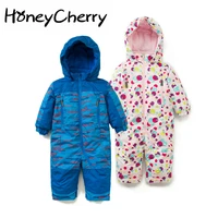 fallwinter girls romper new one piece ski clothing windproof and waterproof warm jumpsuit baby boy romper new born baby clothes