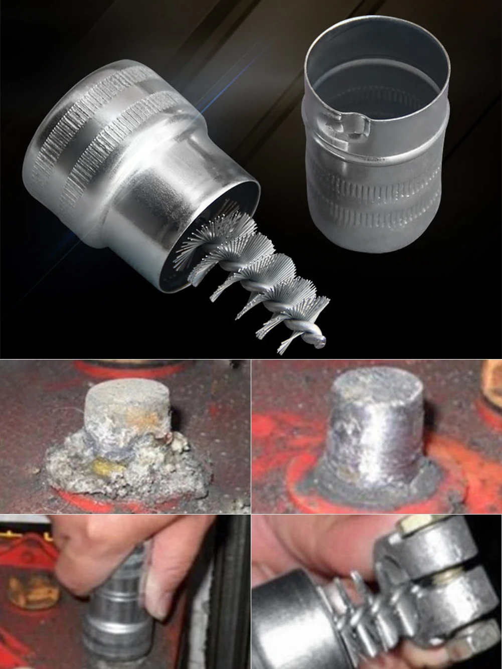 

Hot Sale Car Battery Terminal Wire Brush Post Cleaner Dirt Corrosion Cleaning Brush Stainless Steel Wire Brush Car Cleaning Tool