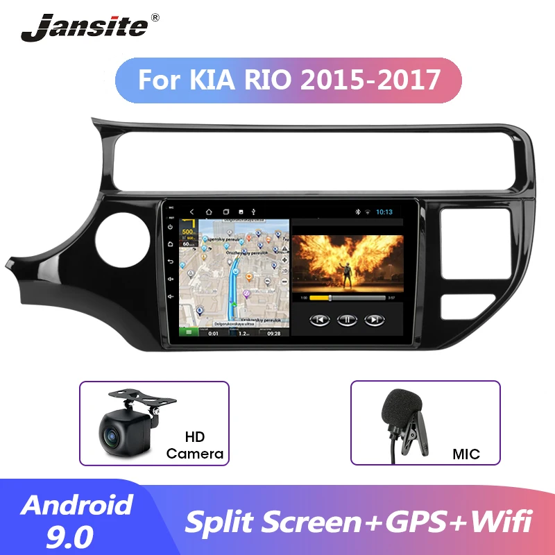 Jansite 9 &quotAndroid плеер для KIA RIO 2015-2017 Multimidia видеоплееры сплит-экран навигация GPS 2 din