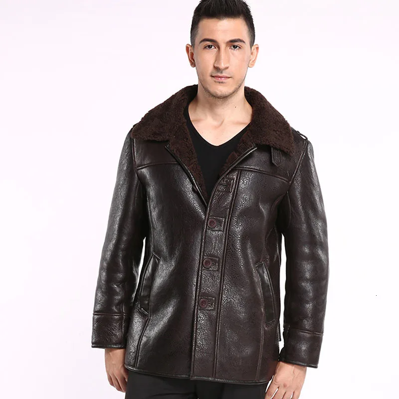 Мужское пальто из 100% натуральной кожи мужская куртка овчины для мужчин модное