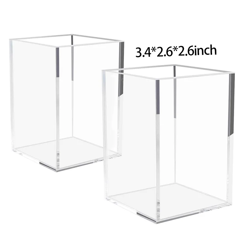 Акриловый держатель для ручки 2 упаковки прозрачный Настольный карандаш чашки