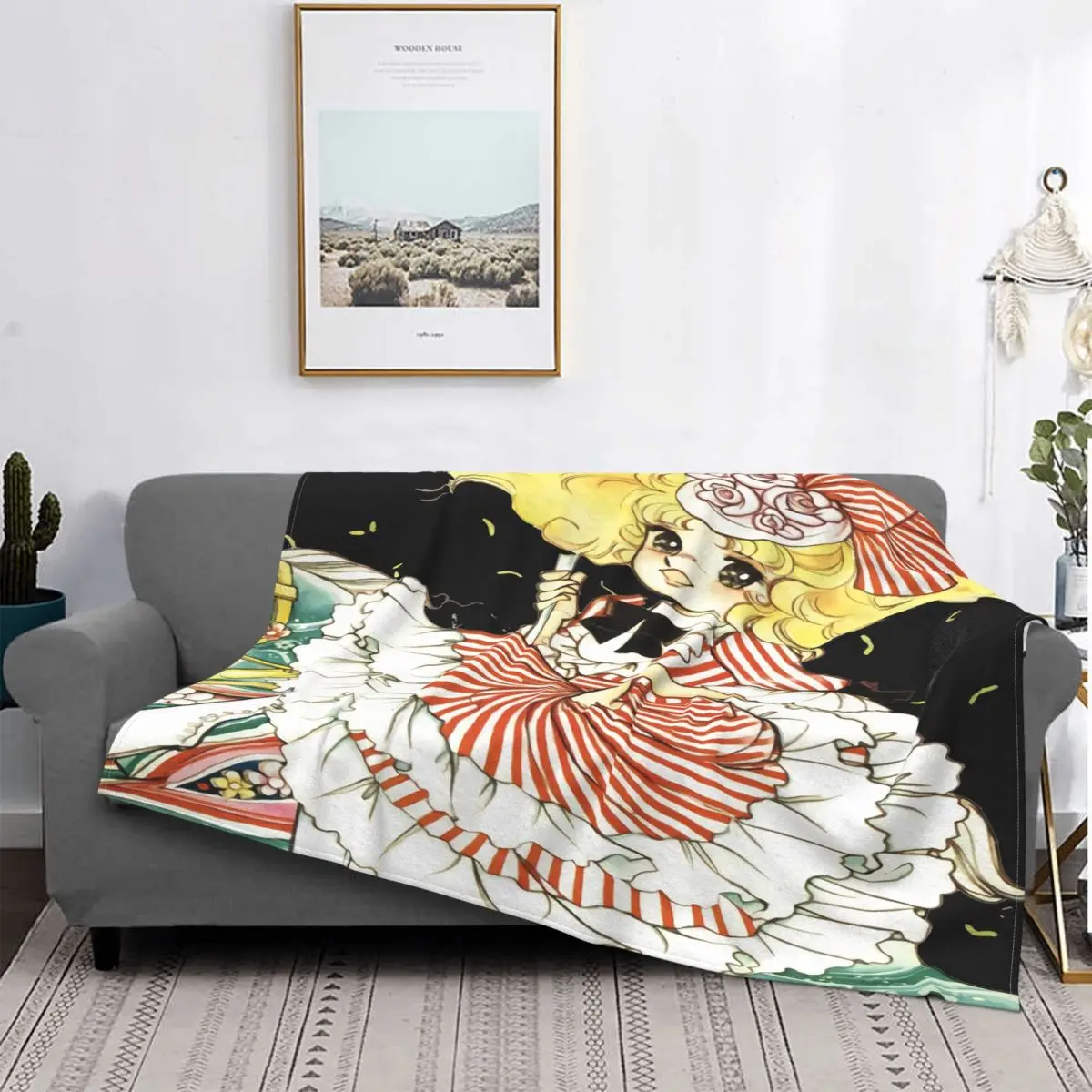 

T Candy Candy Anime Manga Anni 80 Cult Color Art 00861 Solid Color Wholesale Youth Blanket Bedspread Bed Plaid Stitch