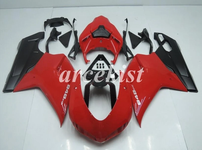 

4 бесплатные подарки Новый ABS литьевые формы обтекатели комплект подходит для Ducati 848 1098s 2007 2008 2009 2010 2011 красный черный Лидер продаж