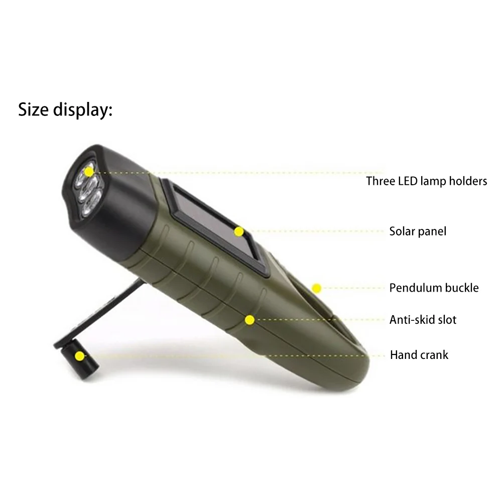 Мини-Аварийный светодиодный солнечный Ручной Динамо Вспышка светильник