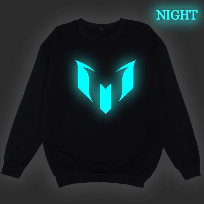 Флисовая теплая светящаяся толстовка с Месси 10 для мужчин и женщин повседневная