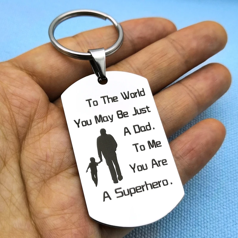 

Personalized Dad Keychain Necklace, New Dad Gift Gift for Father's Day Papa Keychain Dad-Birthday Gift