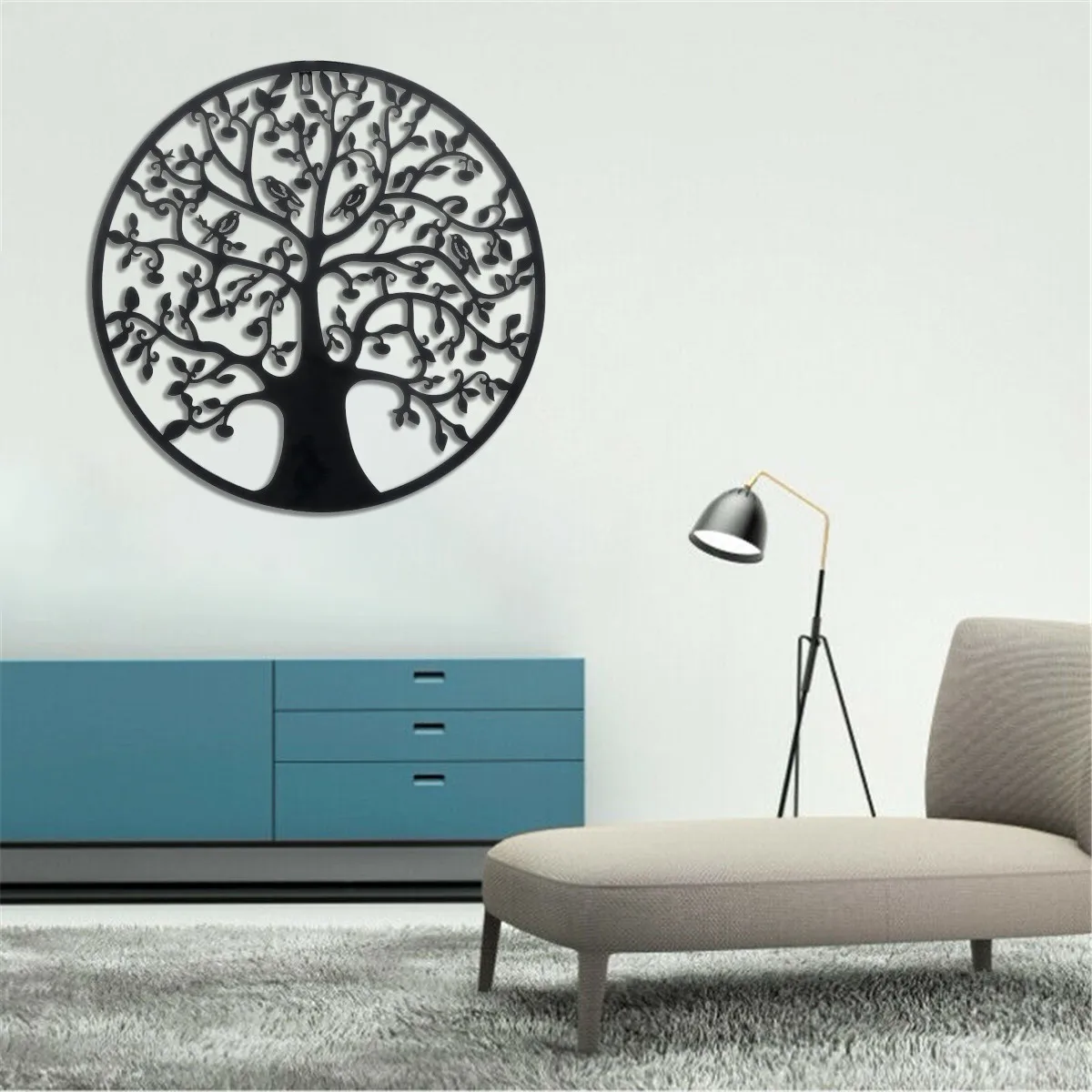 

Wall Decorations Living Room Metal Tree of Life Style Round Hanging Ornaments Wall Art Decor Nordic Home Decoration Accessories