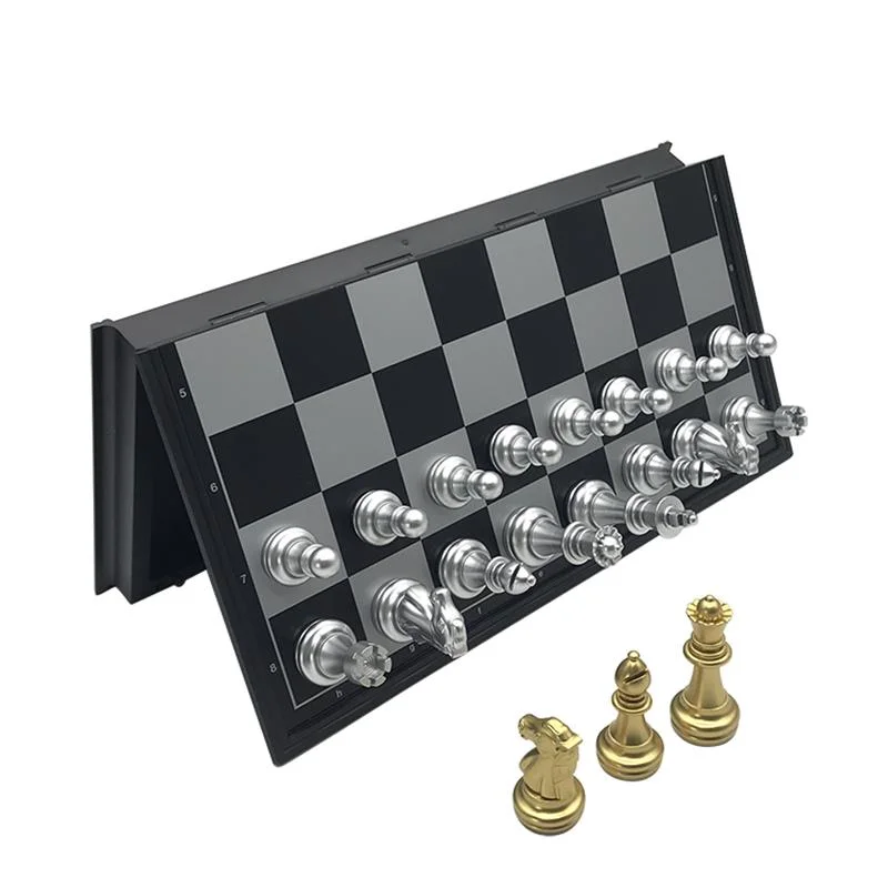 

Chess set For High quality Chess Game Pieces Chess Magnetic Board Folding Plate Large Gold Silver Magnetic Reinforcement