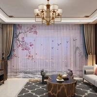 3d curtain photo customize size tulle floral birds scenery curtain bedroom living room office cortinas breakdown bathroom shower