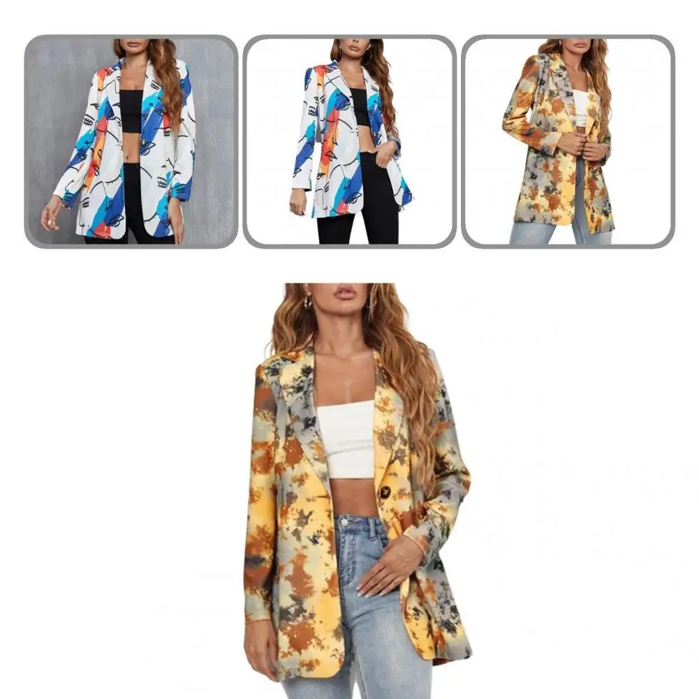 

Single Button Women Turndown Collar Single Button Suits Coat for Daily Wear