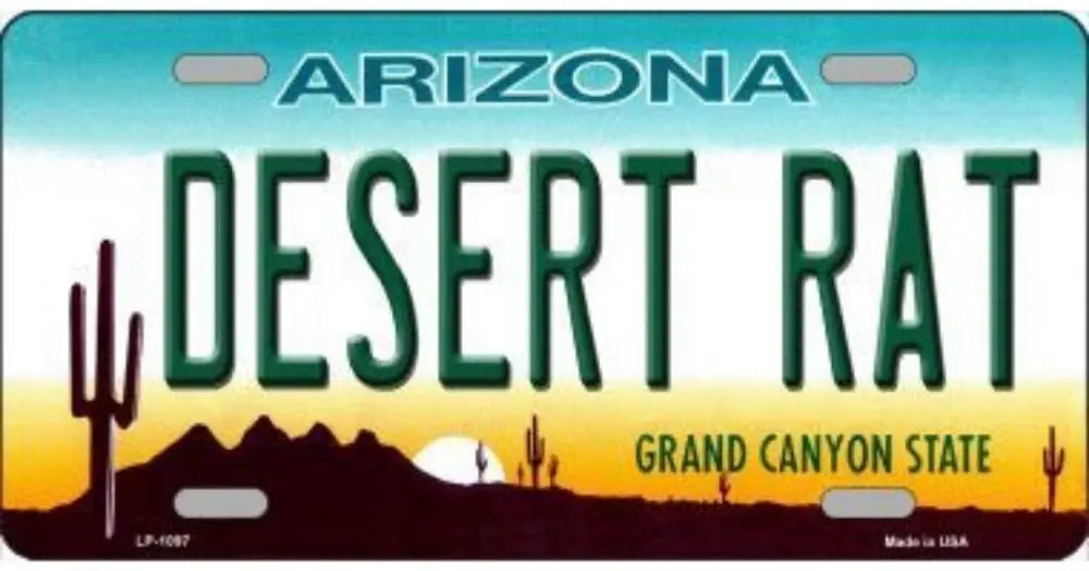 

Smart Blonde Desert Rat Arizona Novelty State Background Vanity Metal License Plate Tag Sign