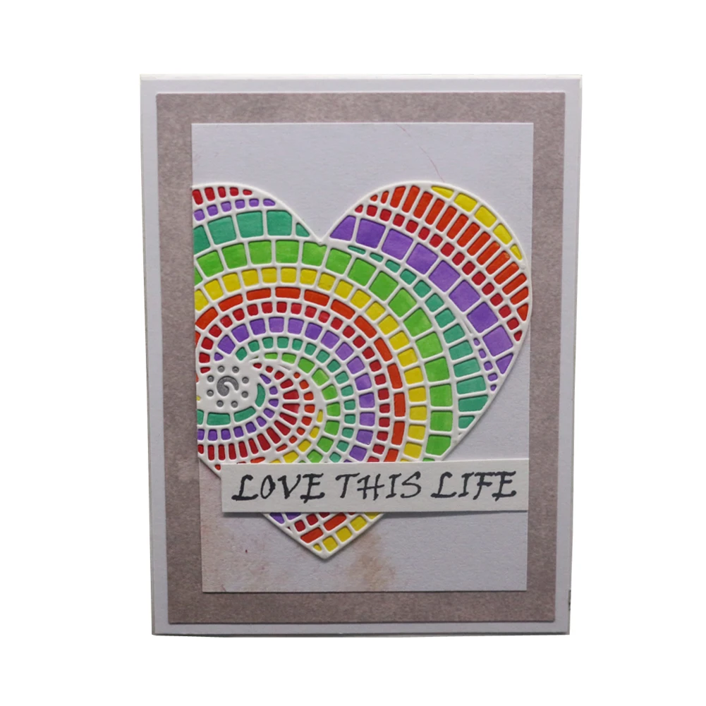 Rainbow Heart Love Metal Cutting Dies for Scrapbooking Card Making DIY Album Paper Decorative Craft Embossing Die Cuts New