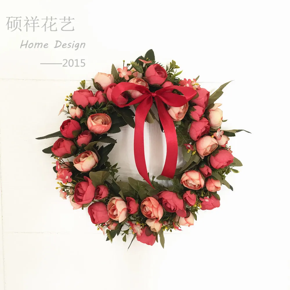 

Rose Artificial Flower Garland Door Hanging Wall Decoration Wedding Room Handicraft Gifts Sztuczne Kwiaty Home Decor EB50JH