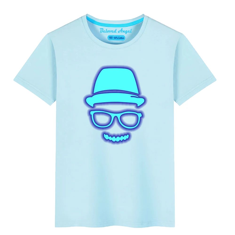 

New Funny Kids Tees Boys Girls Short Sleeve Luminous T-Shirt Tee Tops for Children Teen Costume Baby Clothes Christmas Tshirt