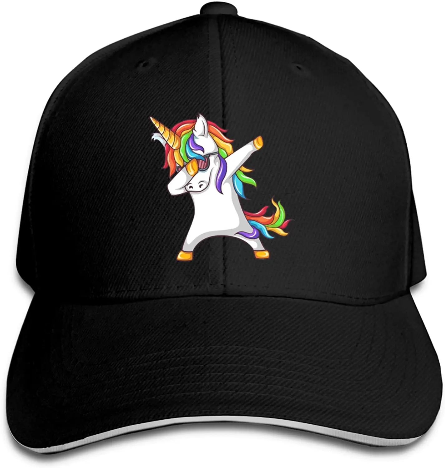 

Unicorn2 Sandwich Hat Printed Baseball Cap Headgear Unisex Outdoor Casquette Black