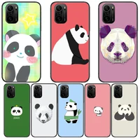 super cute panda phone case for xiaomi redmi poco f1 f2 f3 x3 pro m3 9c 10t lite nfc black cover silicone back prett mi 10 ultra