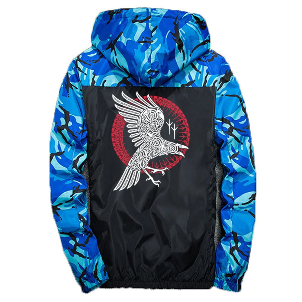 

Unisex Men Spring Autumn Viking legend Ragnar's Raven Windbreaker Male Clothing Harajuku Coats Sport Hoodies