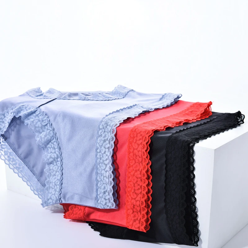 

Breathable Lace Women's Underwear Stain Panty Sexy Panties Female Underpants Solid Color Panty Intimates Women Lingerie
