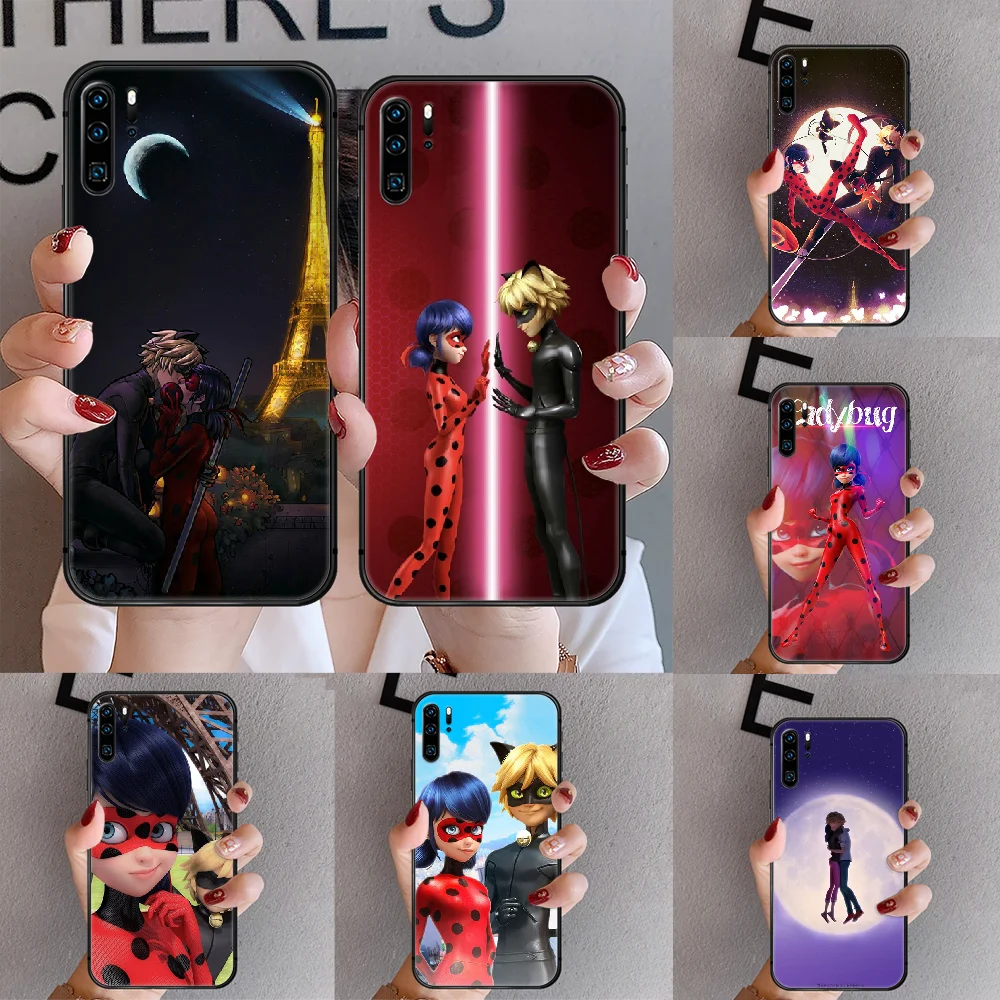 

Ladybug-Girl Phone Case Cover For Huawei Mate P 10 20 30 40 Lite Pro Smart Z 2019 Black Hot Cover Trend Funda Silicone
