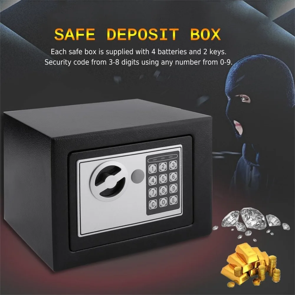 4.6L твердая сталь электронный сейф с Блокировка цифровой клавиатуры Strongbox мини